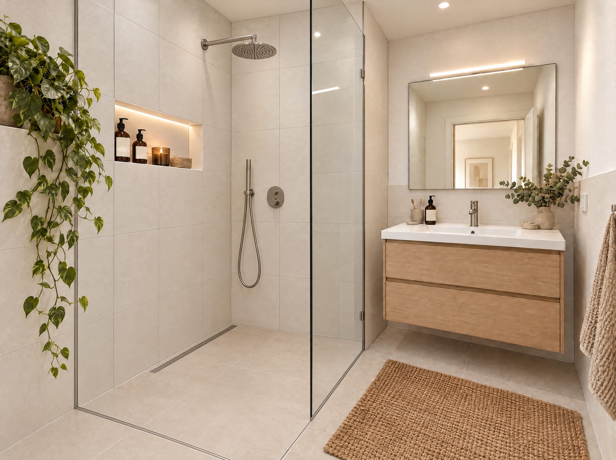 Bad mit bodengleicher Dusche, Visualisierung
