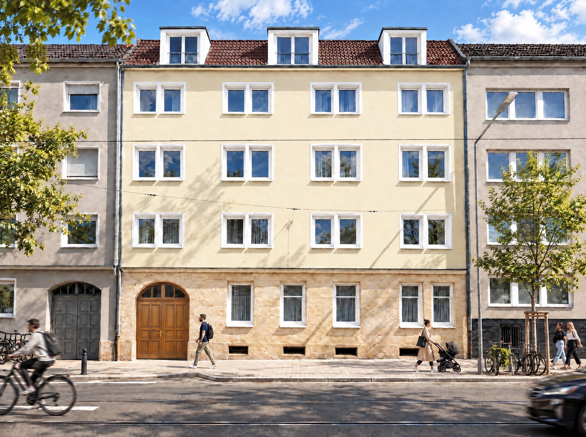 Straßenfassade Scheurlstraße 5 nach der Modernisierung, Visualisierung