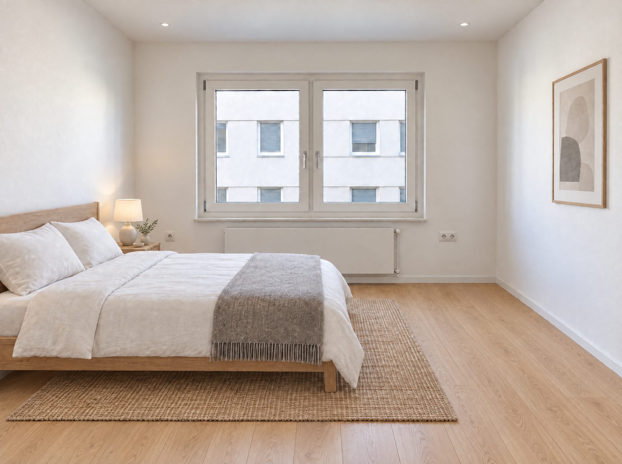 Schlafzimmer mit Parkett wie im Wohnbereich, Visualisierung
